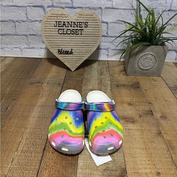 Crocs Classic Spray Dye Clog Shoe Unisex Size M8/W10 - Picture 2 of 11